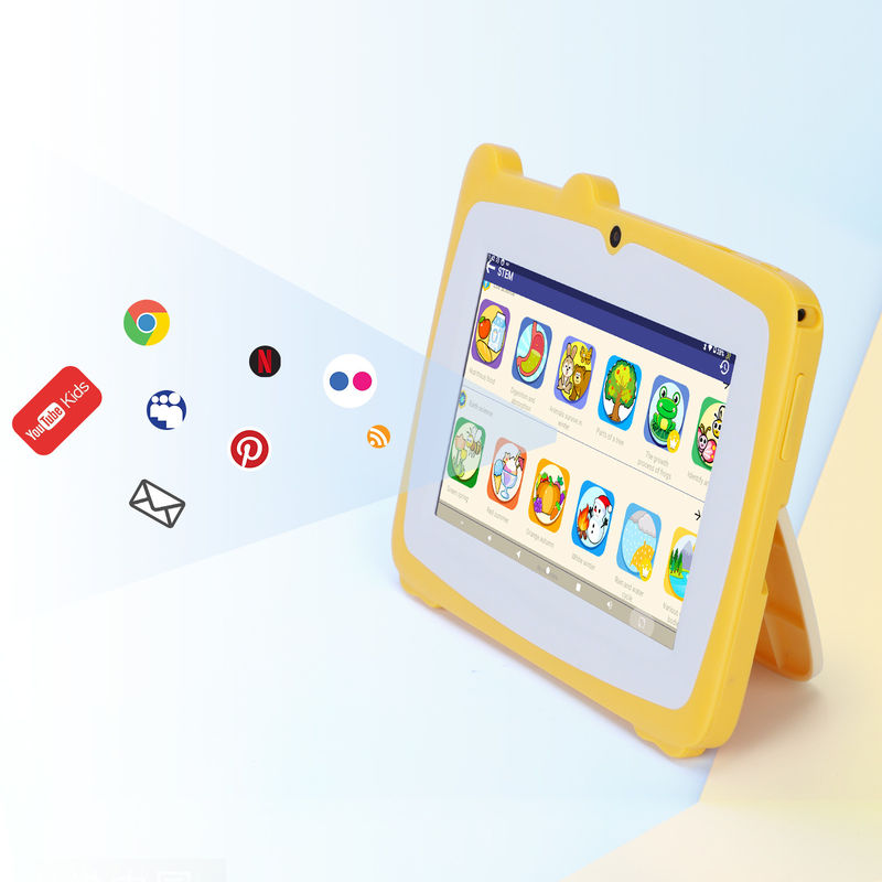 C Idea 7 Inch Kids Touch Screen تبلت های دوگانه دوربین های با وضوح بالا صفحه نمایش 2+32G زرد