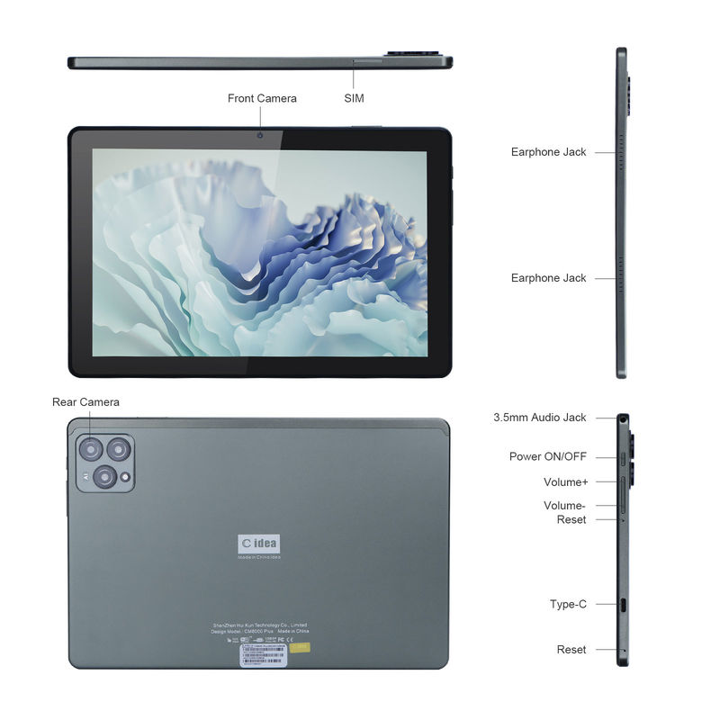 C idea 10 Smart Tablet PC پردازنده قدرتمند عمر باتری طولانی کیفیت بالا تصاویر CM8000plus