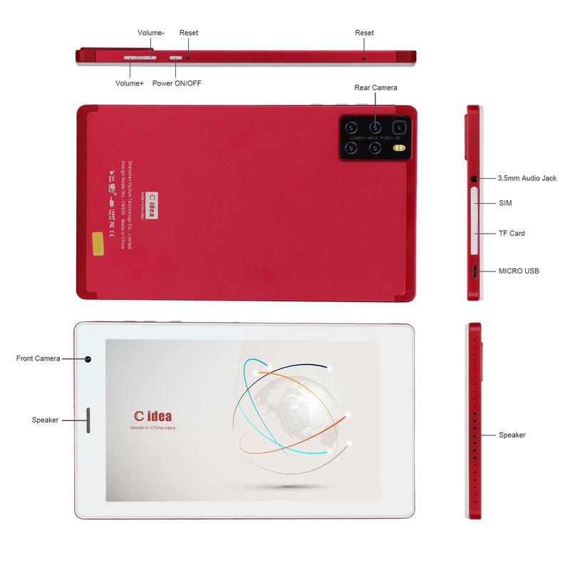 C Idea 10 Inch Tablet PC اندروید 12 1280x800 رزولوشن پاسخگو صفحه کلید لمسی و قلم CM8000plus
