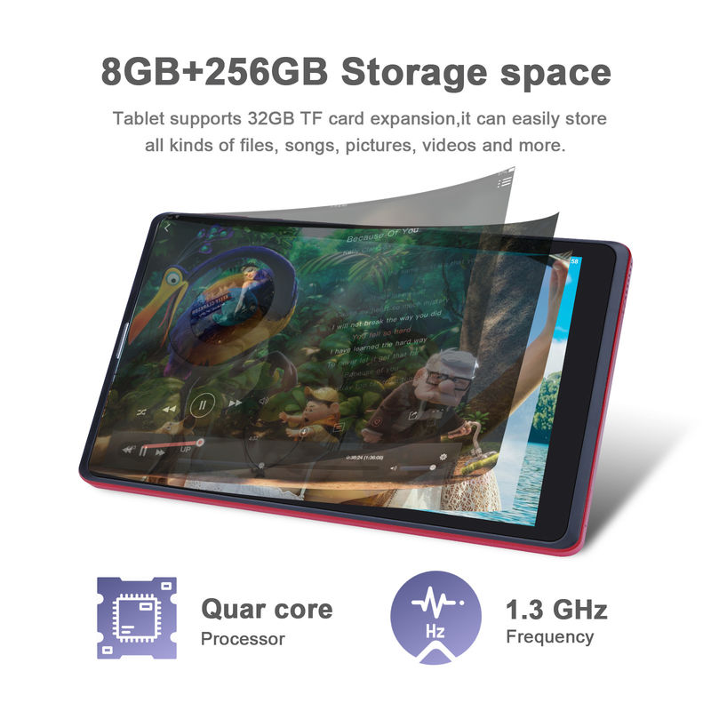 ایده C اندروید 8 اینچ تبلت پی سی 256GB ظرفیت بزرگ ذخیره سازی 5MP + 8MP دوربین های 8000mAh عمر باتری خواندن CM835 قرمز
