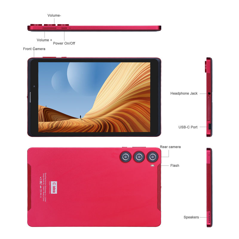 ایده C اندروید 8 اینچ تبلت پی سی 256GB ظرفیت بزرگ ذخیره سازی 5MP + 8MP دوربین های 8000mAh عمر باتری خواندن CM835 قرمز