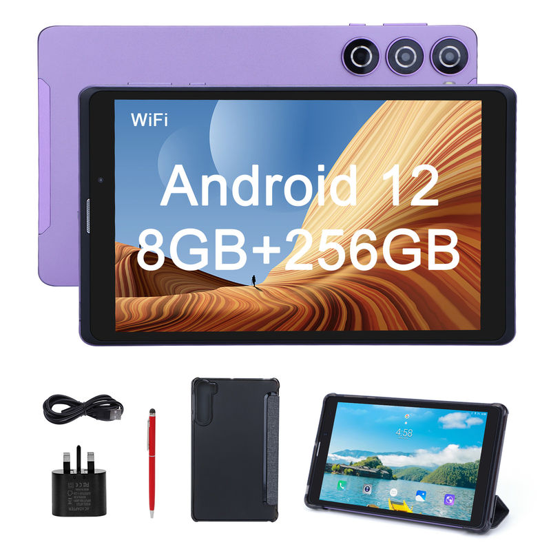 ایده C اندروید 12 تبلت های بنفش قابل حمل خواندن عمر باتری طولانی کارت TF تبلت های صفحه نمایش HD قابل گسترش با کیس CM835
