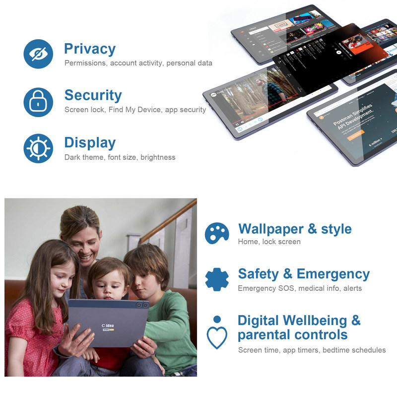 C Idea Android Tablet FHD 1200*1920 با باتری 6000mAh 10.1 اینچ تبلت PC P1250