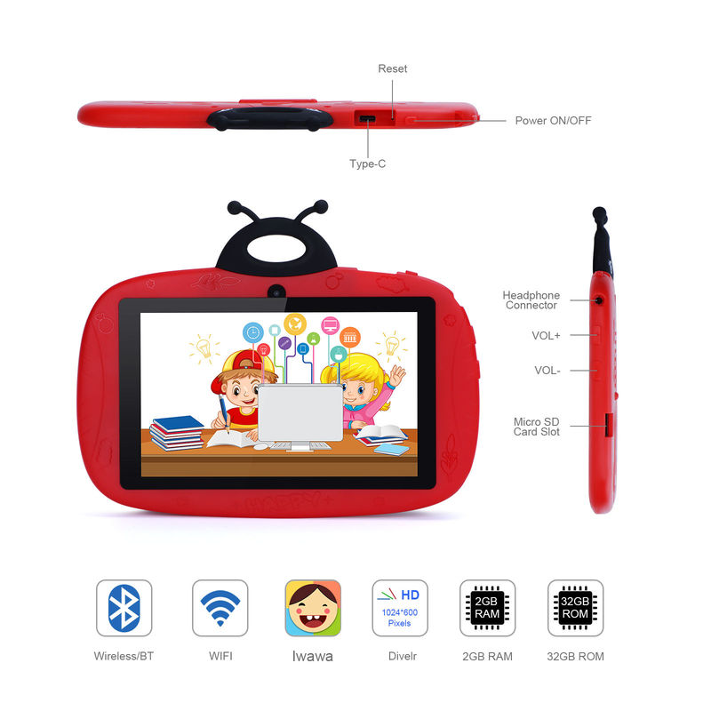 C Idea WiFi Tablet For Kids 7 Inch Smart Tablet PC برای یادگیری کودکان با کیس CM76