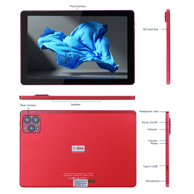 ایده C 10 اینچ اندروید 12 تبلت 8GB رم 256GB رم مدل CM8000PLUS قرمز