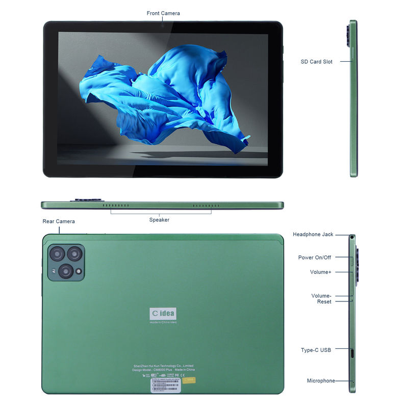ایده C 10 اینچ اندروید 12 تبلت 8GB رم 256GB رم مدل CM8000PLUS سبز