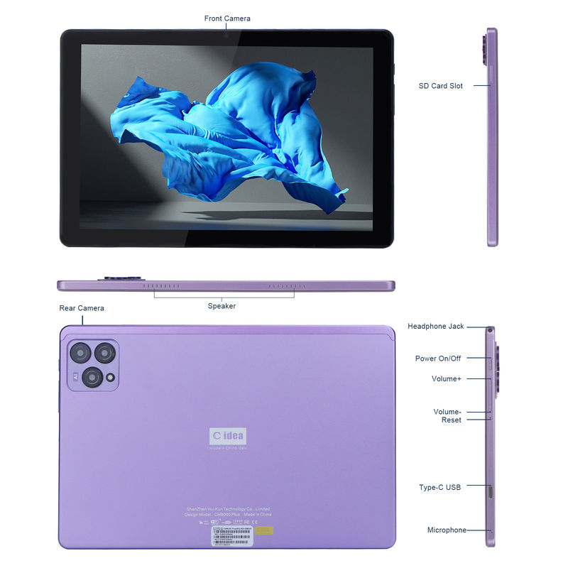 ایده C 10 اینچ اندروید 12 تبلت 8GB رم 256GB رم مدل CM8000PLUS بنفش