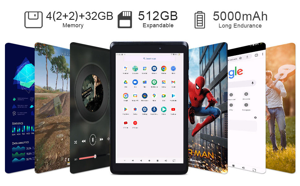 C Idea Youth 8 Inch Tablet اندروید 13 با صفحه نمایش آبی، وای فای، 32GB + 64GB، 800*1280 IPS incell CM826