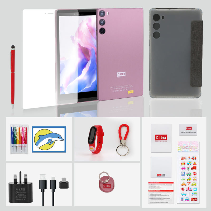 C Idea اندروید 12 تبلت 6GB رم 128GB رم با سیم کارت 7 اینچ تبلت PC برای دانش آموزان CM525 صورتی