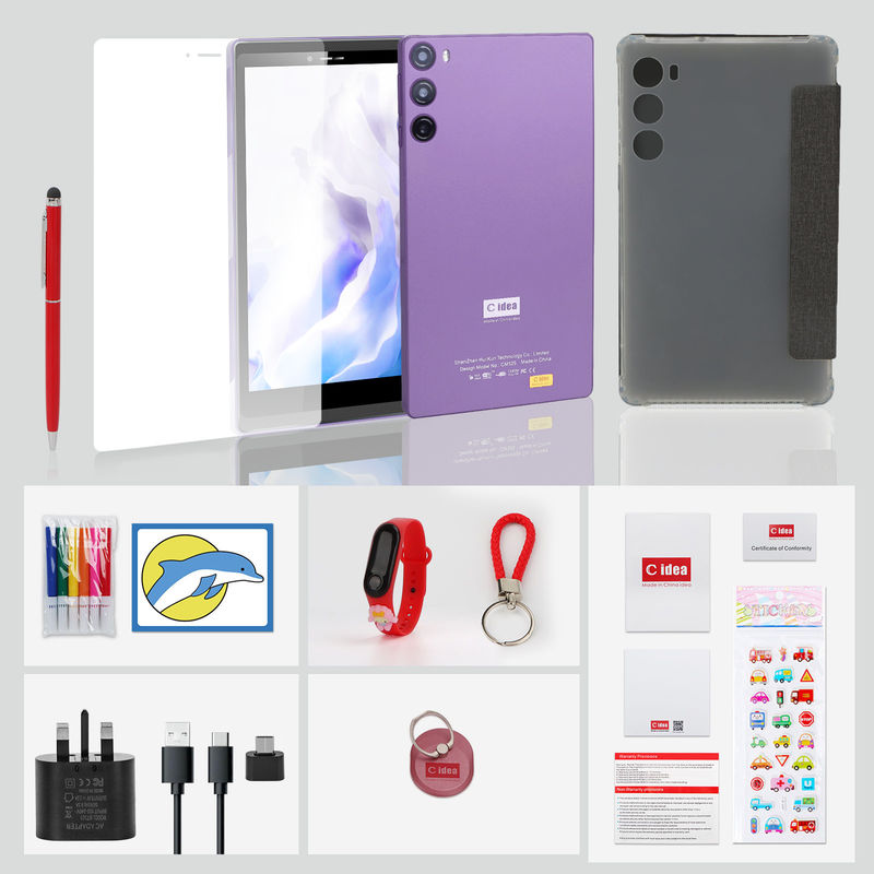 ایده C 7 اینچ 6 + 128GB 6000mAh Android Tablet PC با سیم کارت برای دانش آموزان CM525 بنفش
