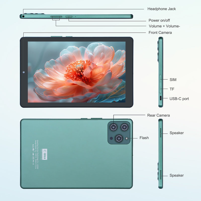 ایده C 9 اینچ اندروید 12 تبلت 8GB رم 512GB ROM 5MP + 8MP دو دوربین WIFI تبلت با سیم کارت CM915 (سبز)