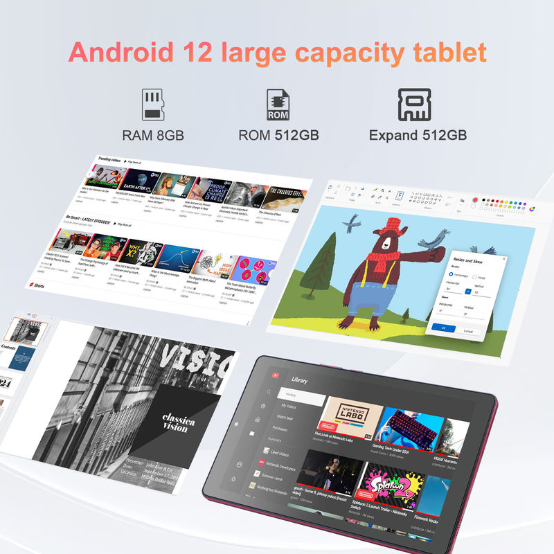 ایده C 9 اینچ اندروید 12 تبلت 8GB رم 512GB ROM 5MP + 8MP دو دوربین WIFI تبلت با سیم کارت CM915 (قرمز)
