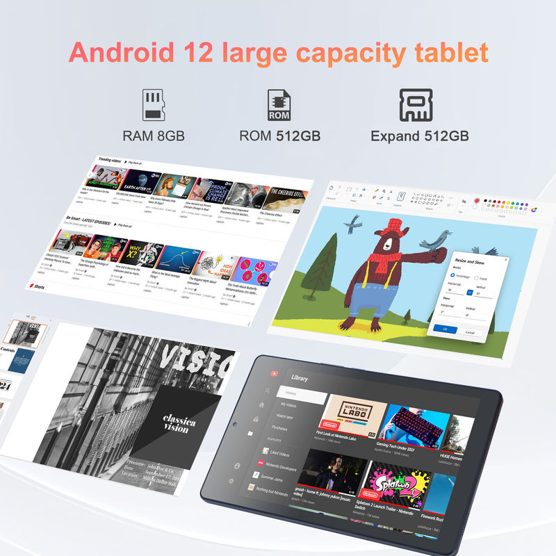 ایده C 9 اینچ اندروید 12 تبلت 8GB رم 512GB ROM 5MP + 8MP دو دوربین WIFI تبلت با سیم کارت CM915 (گری)