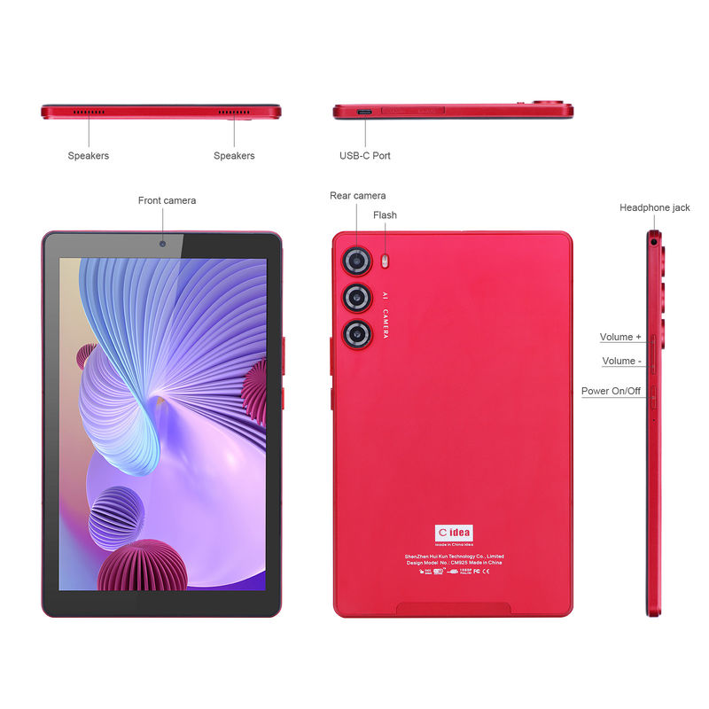 ایده C 9 اینچ تبلت PC WIFI 2.4G/5G 800x1280 IPS Screen Android Tablet پشتیبانی تماس تلفنی با دوربین دوگانه ((قرمز))