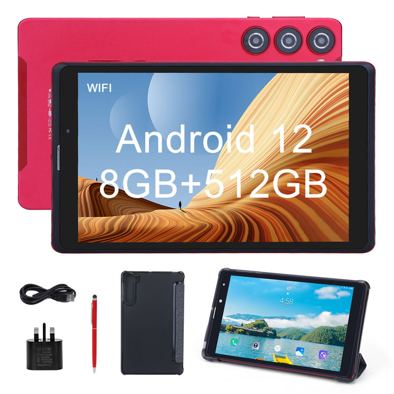 C idea 8 اینچ Android Tablet Pc تولید کننده با اندروید 12 Quad Core 8GB+512GB ذخیره سازی IPS HD Display CM835 (( قرمز)