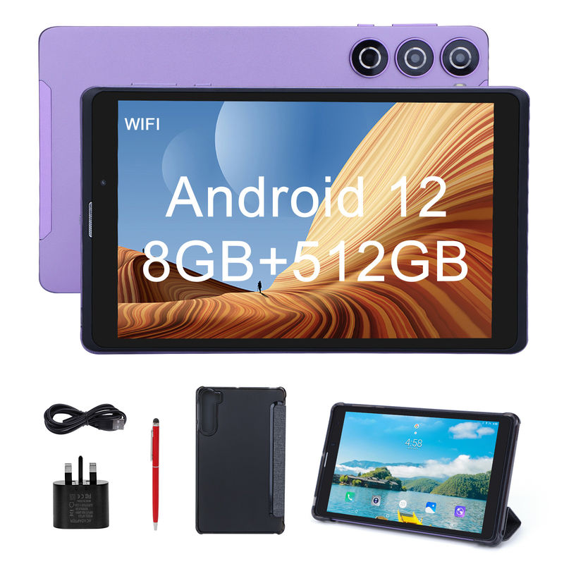 C idea 8 اینچ Android Tablet Pc تولید کننده با اندروید 12 Quad Core 8GB+512GB ذخیره سازی IPS HD Display CM835 (( بنفش)