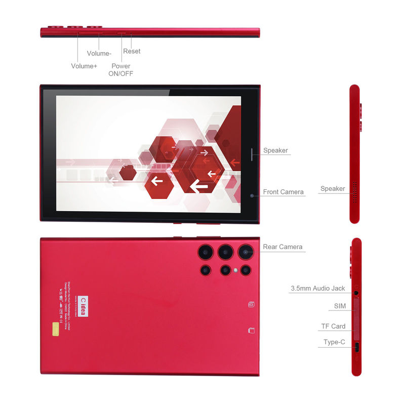 ایده C 8 اینچ Android Tablet PC 8GB RAM 512GB ROM Quad Core 800 * 1280 تبلت های HD با WIFI / سیم کارت CM822 (قرمز)