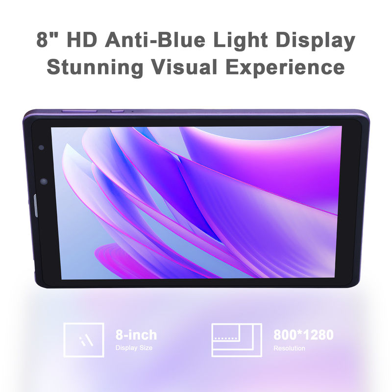 C idea 8 اینچ Android Tablet Pc تولید کننده با اندروید 12 Quad Core 8GB+512GB ذخیره سازی IPS HD Display CM835 (( بنفش)