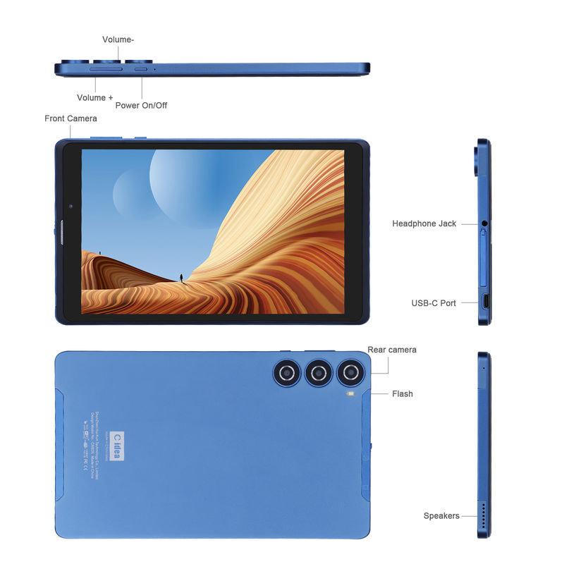 C idea 8 اینچ Android Tablet Pc تولید کننده با اندروید 12 Quad Core 8GB+512GB ذخیره سازی IPS HD Display CM835 ((سبز)