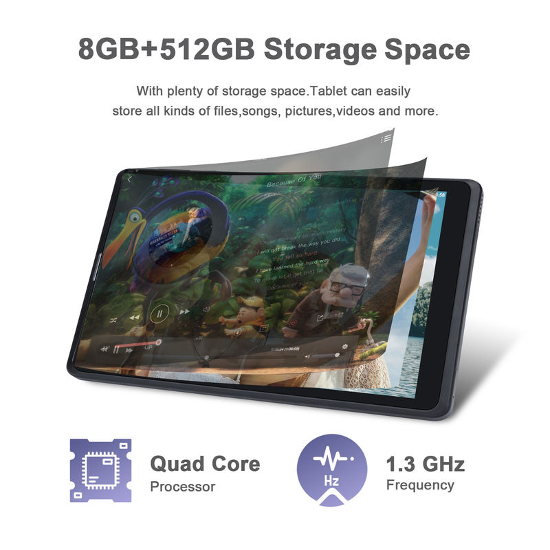 C idea 8 اینچ Android Tablet Pc تولید کننده با اندروید 12 Quad Core 8GB+512GB ذخیره سازی IPS HD Display CM835 ((سیاه)