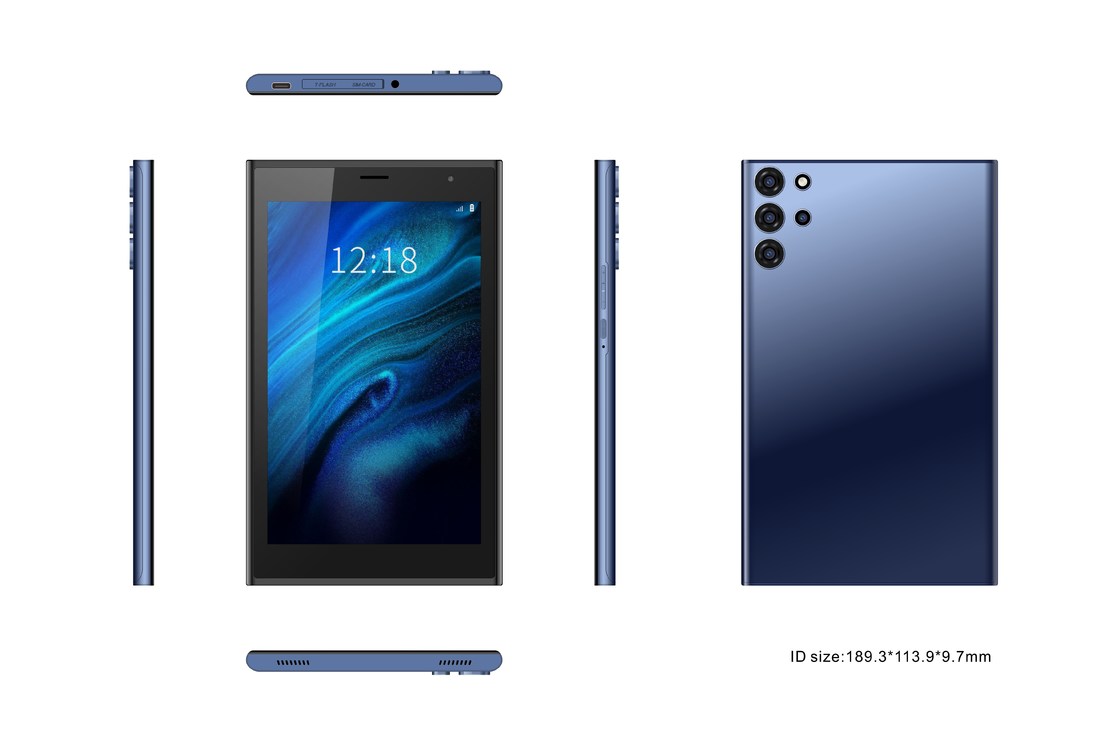 C idea Smart Tablet PC 7 با کیس 6GB + 128GB قابل گسترش 512GB ذخیره سازی دوگانه 5MP + 8MP دوربین CM522 (آبی)