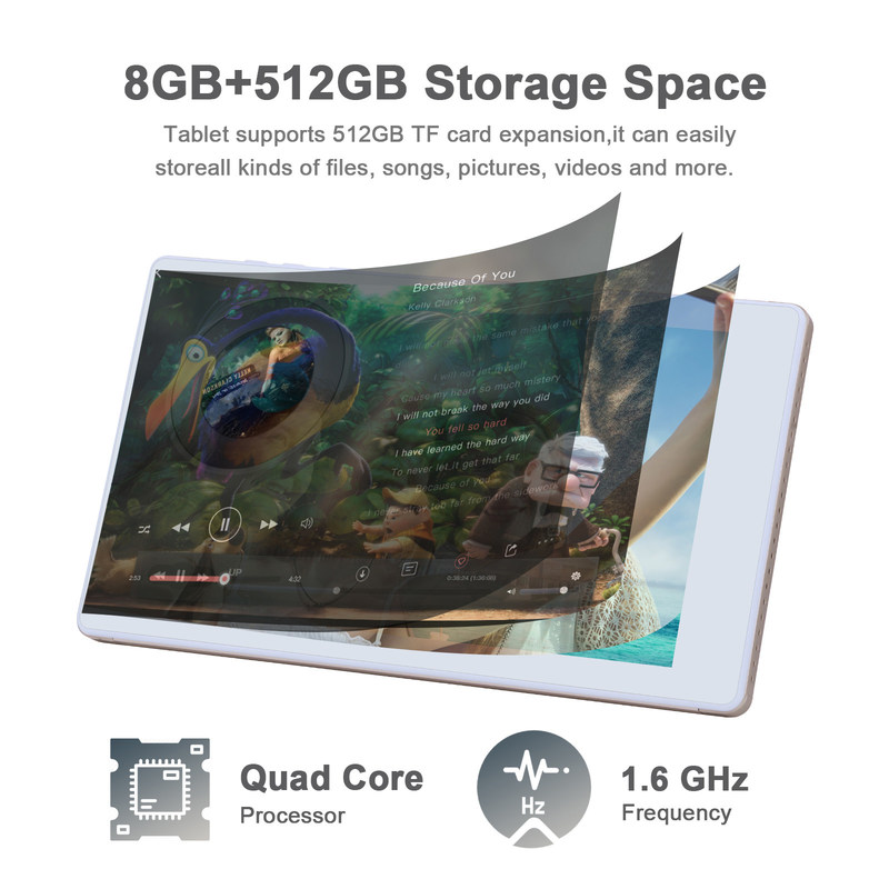 ایده C 7 اینچ تبلت های هوشمند اندرویدی 8+512 گیگابایت Quad Core WiFi Tablet HD Touch Screen CM513 ((Gold)