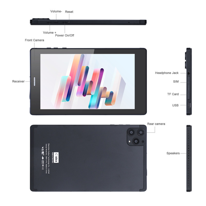 ایده C 7 اینچ تبلت های هوشمند اندرویدی 8+512GB تبلت های وای فای چهار هسته ای صفحه لمسی اچ دی CM513 ((سیاه)