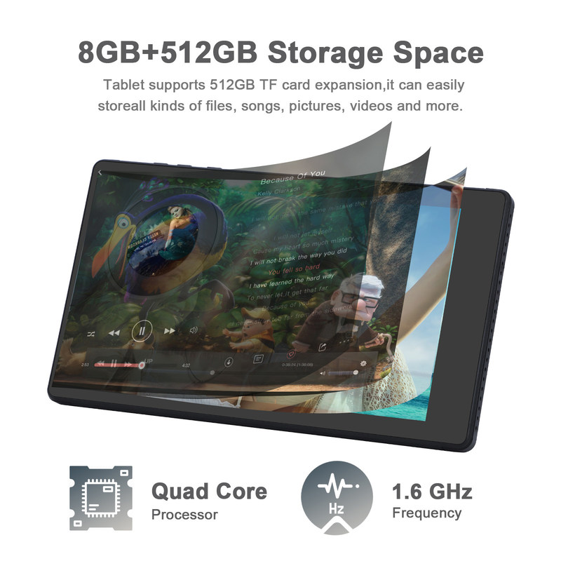 ایده C 7 اینچ تبلت های هوشمند اندرویدی 8+512GB تبلت های وای فای چهار هسته ای صفحه لمسی اچ دی CM513 ((سیاه)