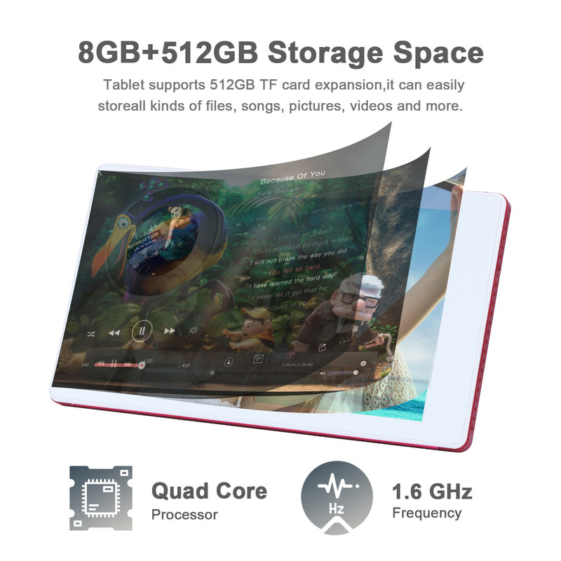 ایده C 7 اینچ تبلت های هوشمند اندرویدی 8+512GB تبلت های وای فای چهار هسته ای صفحه لمسی اچ دی CM513 ((قرمز)