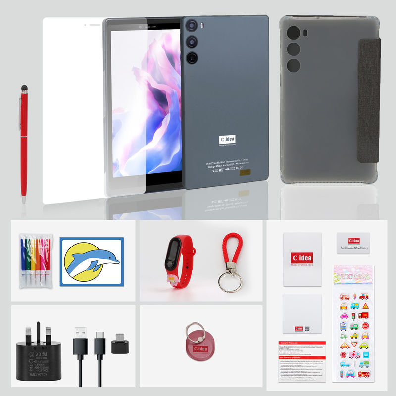 C Idea School Tablet 512GB اندروید 12 با پشتیبانی سیم کارت Smart Tablet PC CM525 خاکستری
