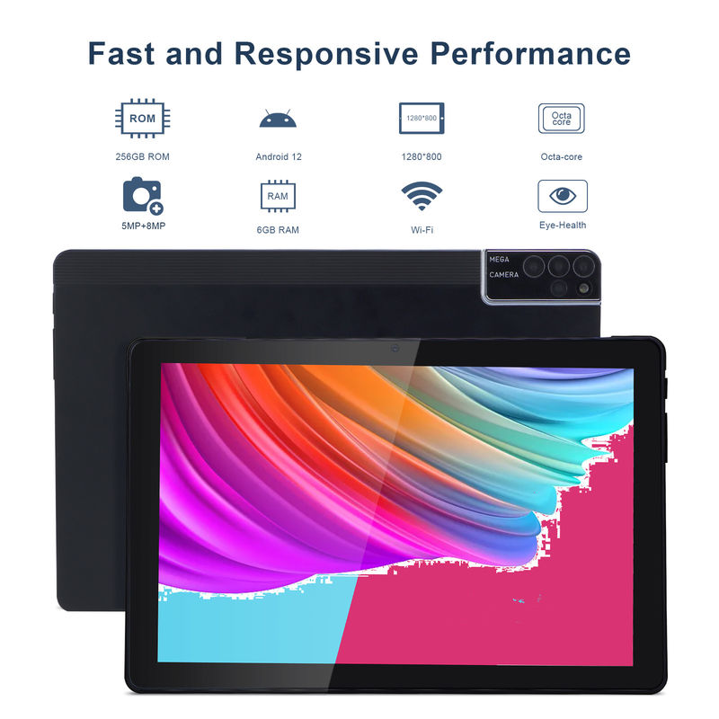 ایده C 800x1280 IPS 10 اینچ تبلت PC با کیس 256GB ROM چهار هسته ای دوگانه 5MP + 8MP دوربین HD IPS صفحه نمایش CM7000 سیاه