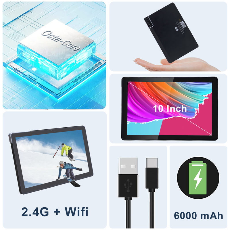 ایده C 800x1280 IPS 10 اینچ تبلت PC با کیس 256GB ROM چهار هسته ای دوگانه 5MP + 8MP دوربین HD IPS صفحه نمایش CM7000 سیاه