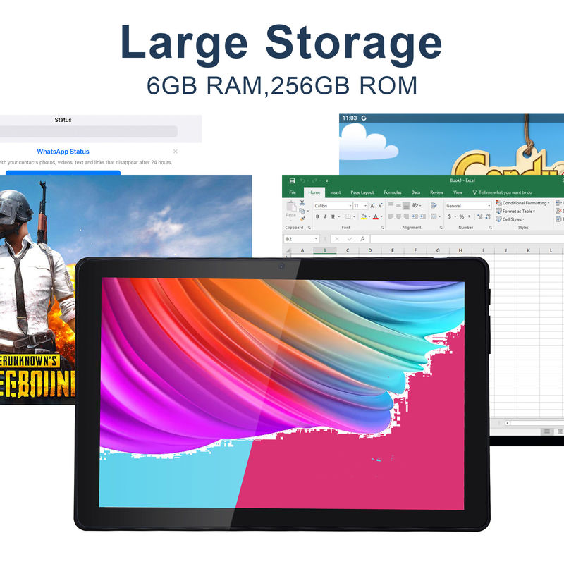 ایده C 800x1280 IPS 10 اینچ تبلت PC با کیس 256GB ROM چهار هسته ای دوگانه 5MP + 8MP دوربین HD IPS صفحه نمایش CM7000 سیاه