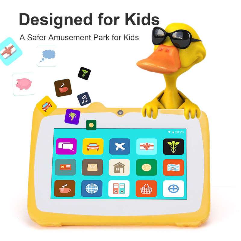 ایده C 7 اینچ Android Kids Learning Tablet 64GB+32GB ذخیره سازی قابل گسترش HD دوربین دوگانه 2MP+2MP CM80 زرد