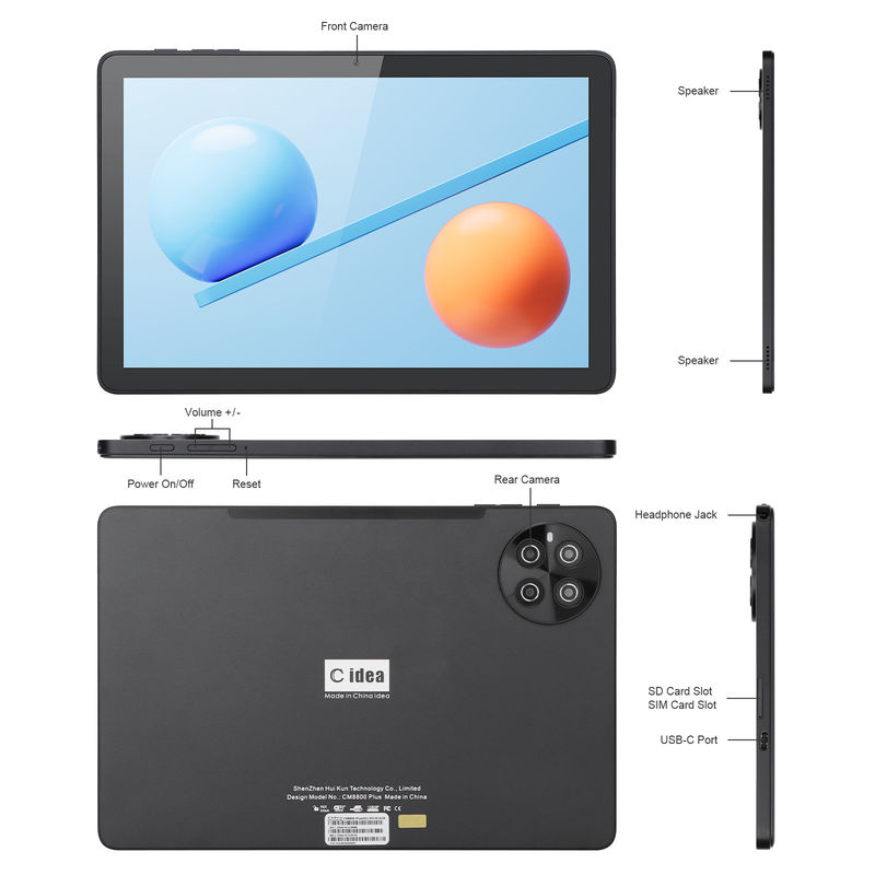 C Idea 512GB Storage 5G وای فای تراچ صفحه نمایش 10.1 اینچ تبلت با سیم کارت برای مدرسه CM8800plus