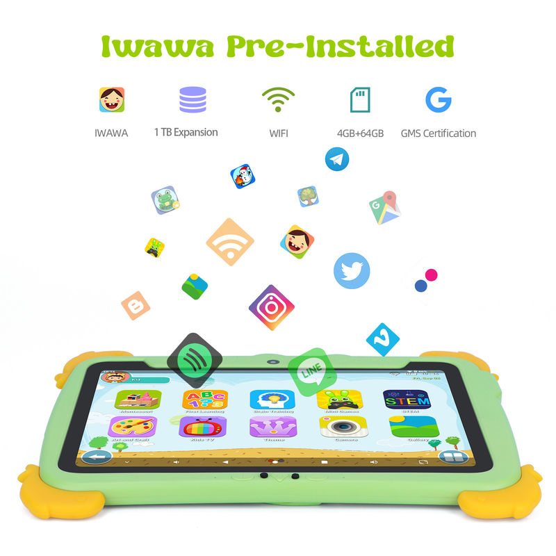 C Idea Kids Tablet 10.1 اینچ Android Tablet PC با محافظ چشم 1280*800 صفحه نمایش پیش نصب IWAWA برای آموزش