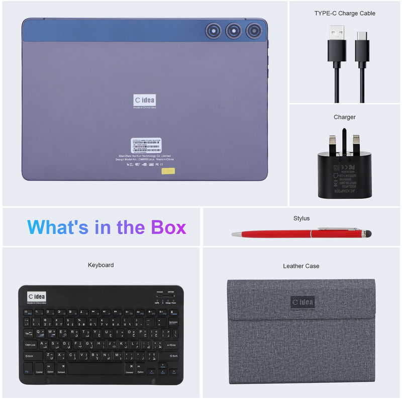ایده C تبلت اندرویدی 10.1 اینچی دو دوربین 8GB رم 512GB WIFI تبلت 5G با ماوس صفحه کلید پشتیبانی سیم کارت برای مدرسه