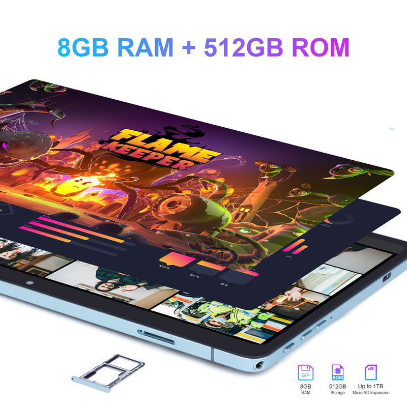 ایده C 10.1 اینچ تبلت هوشمند 10000mAh باتری 8GB + 512GB با صفحه کلید بلوتوث و پشتیبانی سیم کارت برای آموزش و یادگیری