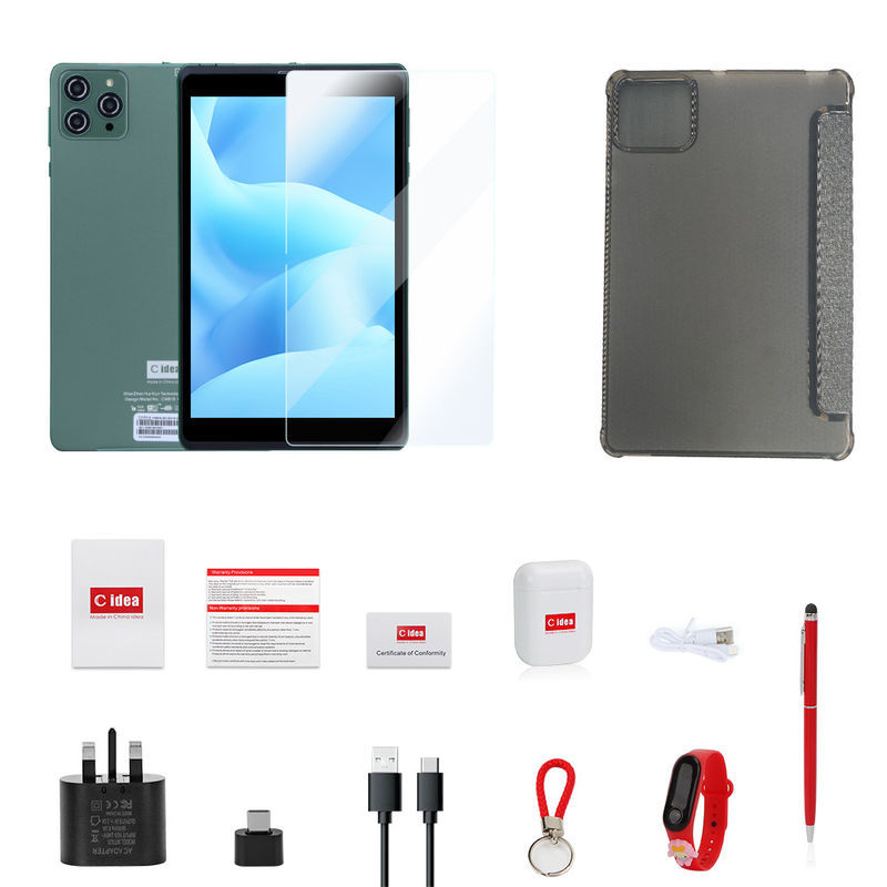 ایده C 8 اینچ Android Tablet PC با اندروید 12 OS Quad Core CPU 8GB RAM 512GB Storage IPS HD Display CM818 سبز