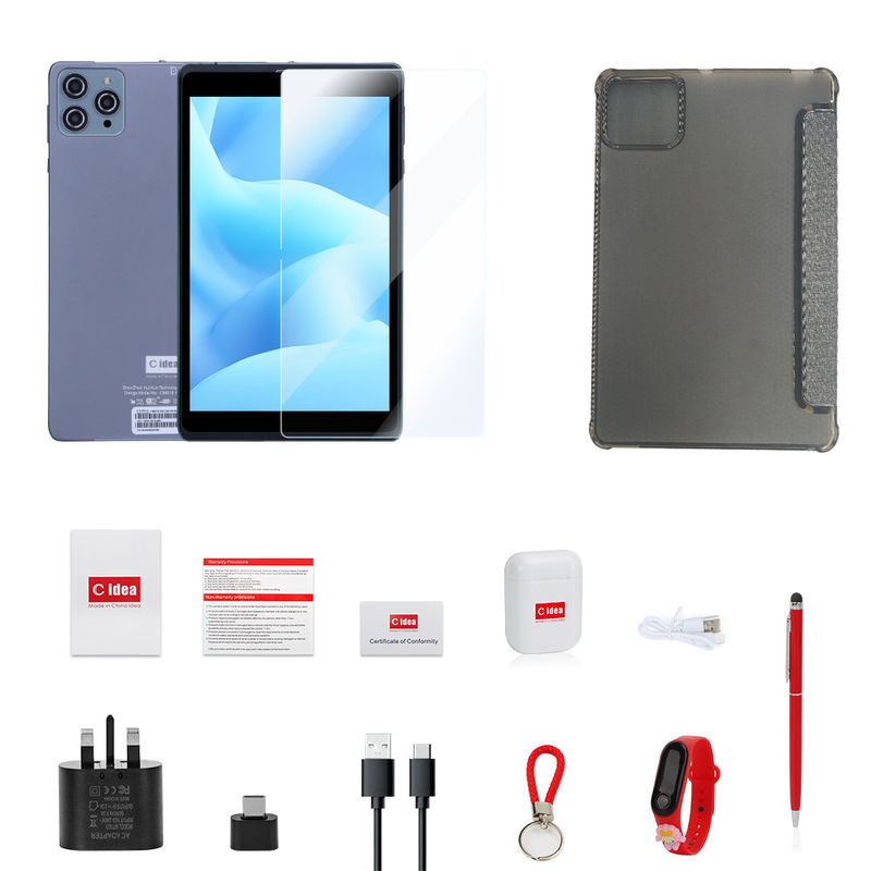 ایده C Android Tablet PC دوربین دوگانه 8 اینچ 1280x800 IPS صفحه نمایش HD Android 12 تبلت برای دانش آموز CM818 خاکستری
