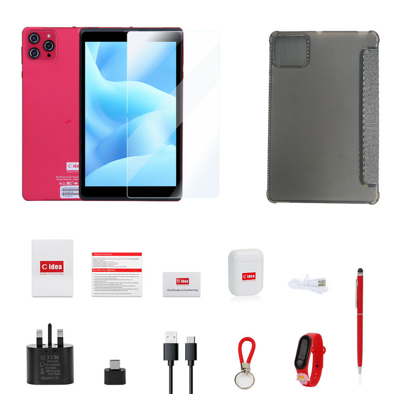 ایده C 8 اینچ اندروید 12 تبلت 8GB رم 512GB رم 8000mAh باتری 5+8MP دوربین برای دانش آموز با پشتیبانی سیم کارت CM818 قرمز