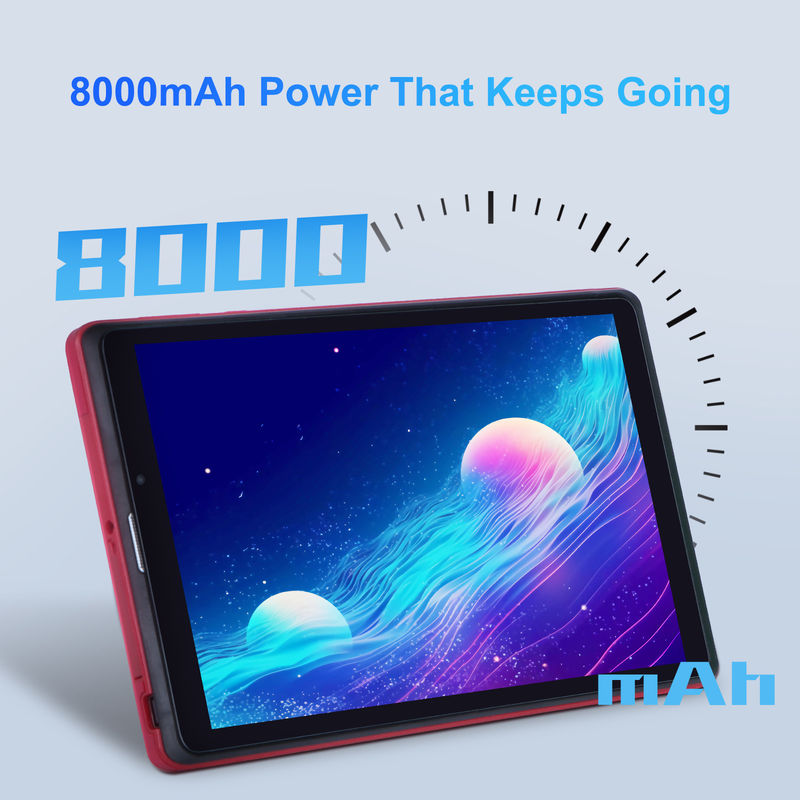 ایده C 8 اینچ اندروید 12 تبلت 8GB رم 512GB رم 8000mAh باتری 5+8MP دوربین برای دانش آموز با پشتیبانی سیم کارت CM818 قرمز