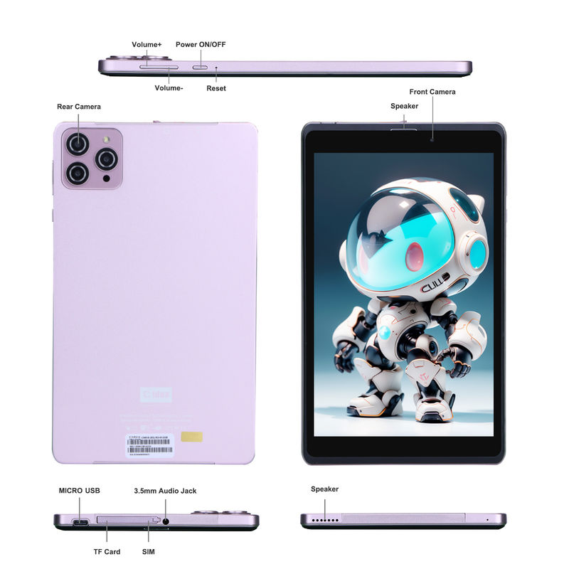 C Idea 8 اینچ اندروید 12 تبلت 8000mAh باتری 5MP + 8MP دوربین 8GB رم 512GB ROM برای آموزش یادگیری CM818 صورتی