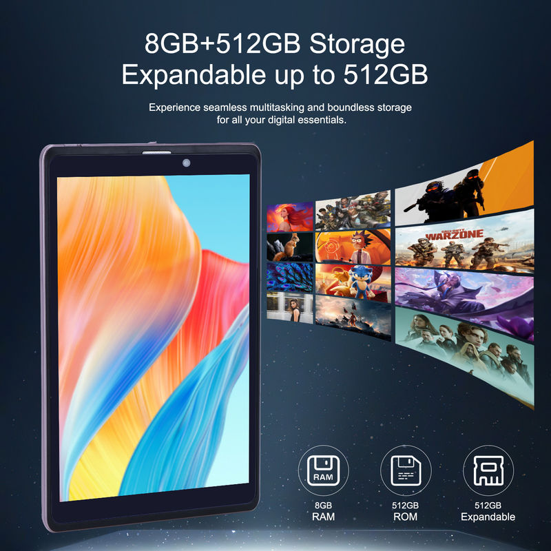 C Idea 8 اینچ اندروید 12 تبلت 8000mAh باتری 5MP + 8MP دوربین 8GB رم 512GB ROM برای آموزش یادگیری CM818 صورتی