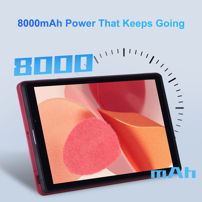 ایده C 8 اینچ اندروید 12 تبلت 8GB رم 512GB رم 8000mAh باتری 5+8MP دوربین برای نوجوانان با پشتیبانی سیم کارت CM818 قرمز