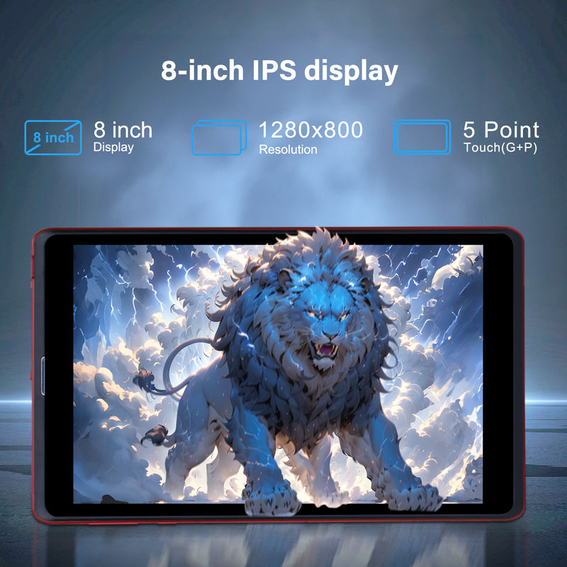 ایده C 8 اینچ اندروید 12 تبلت 8GB رم 512GB رم 8000mAh باتری 5+8MP دوربین برای نوجوانان با پشتیبانی سیم کارت CM818 قرمز