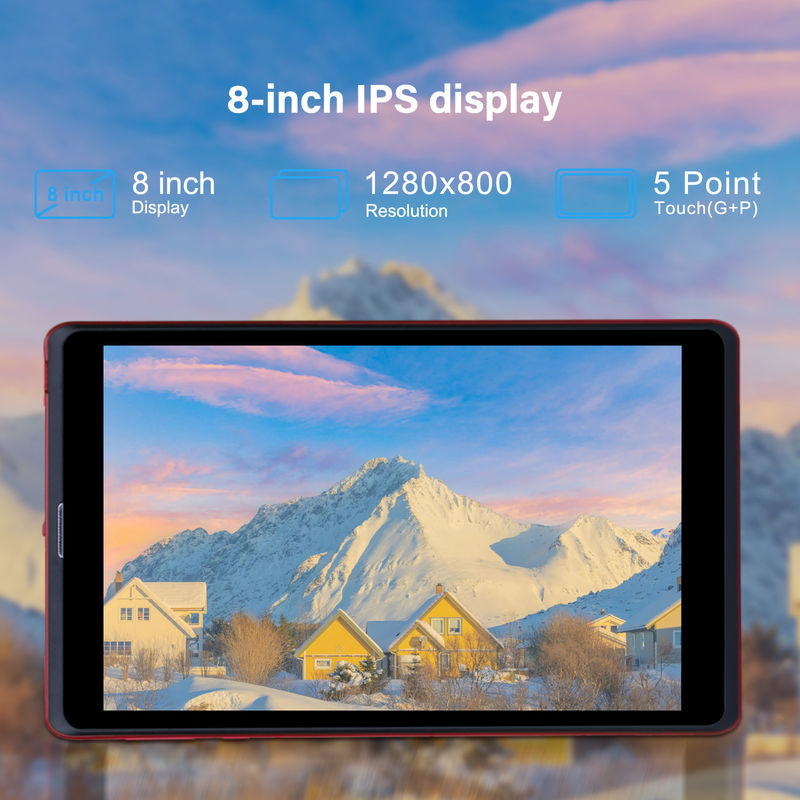 ایده C 8 اینچ اندروید 12 تبلت 8GB رم 512GB رم 8000mAh باتری 5+8MP دوربین برای دانش آموز با پشتیبانی سیم کارت CM818 قرمز