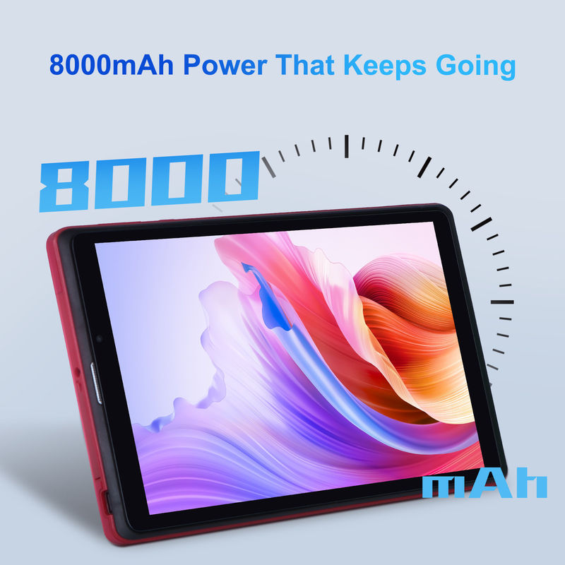 ایده C 8 اینچ اندروید 12 تبلت 8GB رم 512GB رم 8000mAh باتری 5+8MP دوربین برای دانش آموز با پشتیبانی سیم کارت CM818 قرمز