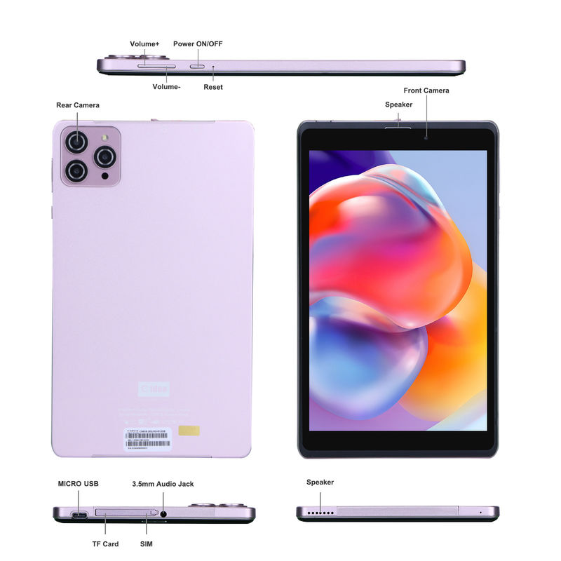 ایده C 8 اینچ اندروید 12 تبلت 8000mAh باتری 5 + 8MP دوربین 8GB رم 512GB رم برای آموزش یادگیری CM818 صورتی