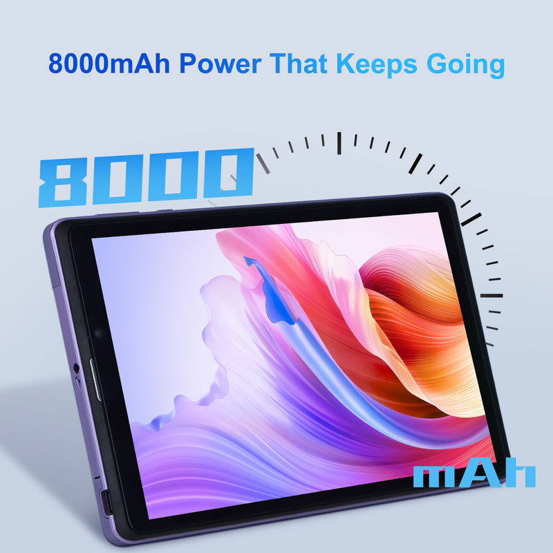 C Idea Portable 8 In Android Tablet PC 8GB RAM 512 GB اندروید 12 تبلت آی پی اس اچ دی صفحه نمایش چهار هسته ای CM818 بنفش